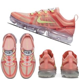 Nike Air VaporMax 2019 Pink Tint Neon Rubber Pods Ripstop Running Shoes Sneakers